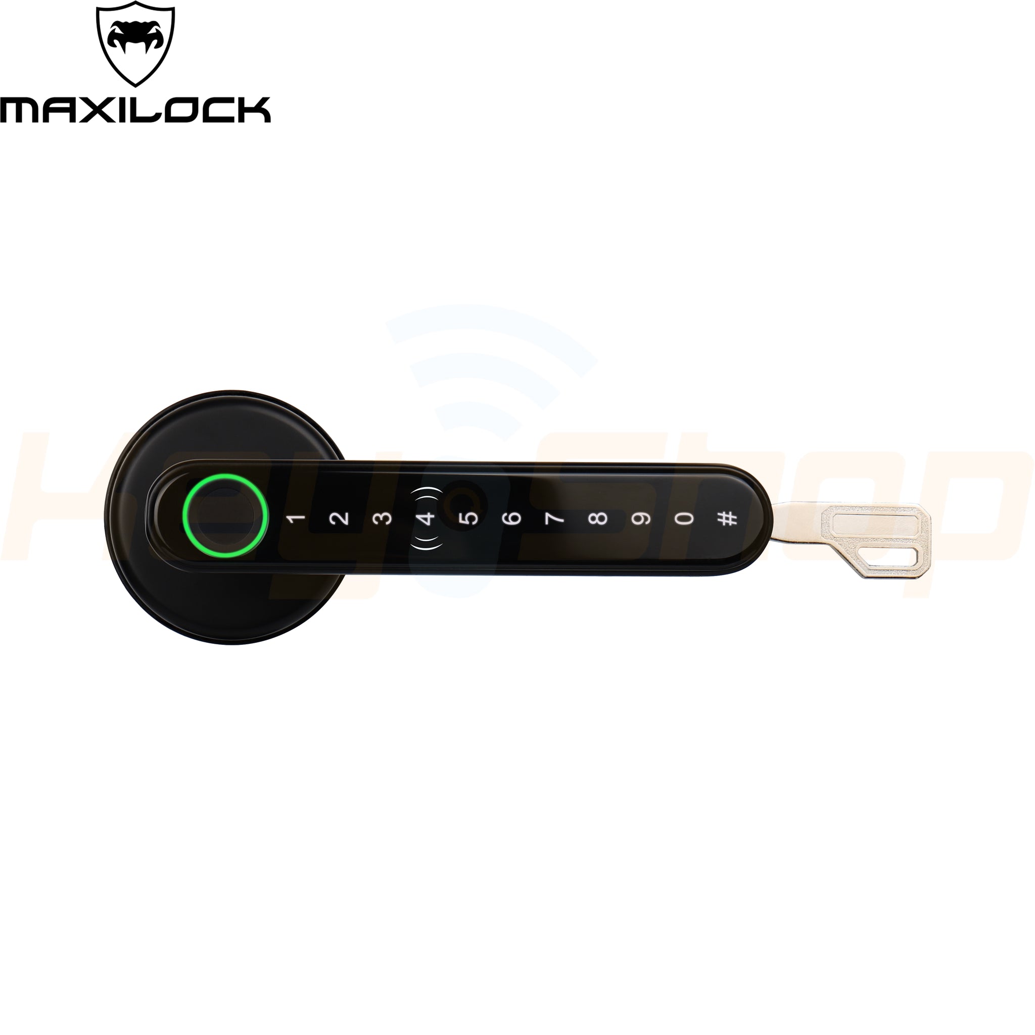 MAXILOCK H30-PRO - מנעול ידית ביומטרי חכם - טביעת אצבע, קוד, כרטיס, מפתח, ושליטה מאפליקציה (שחור / כסף)