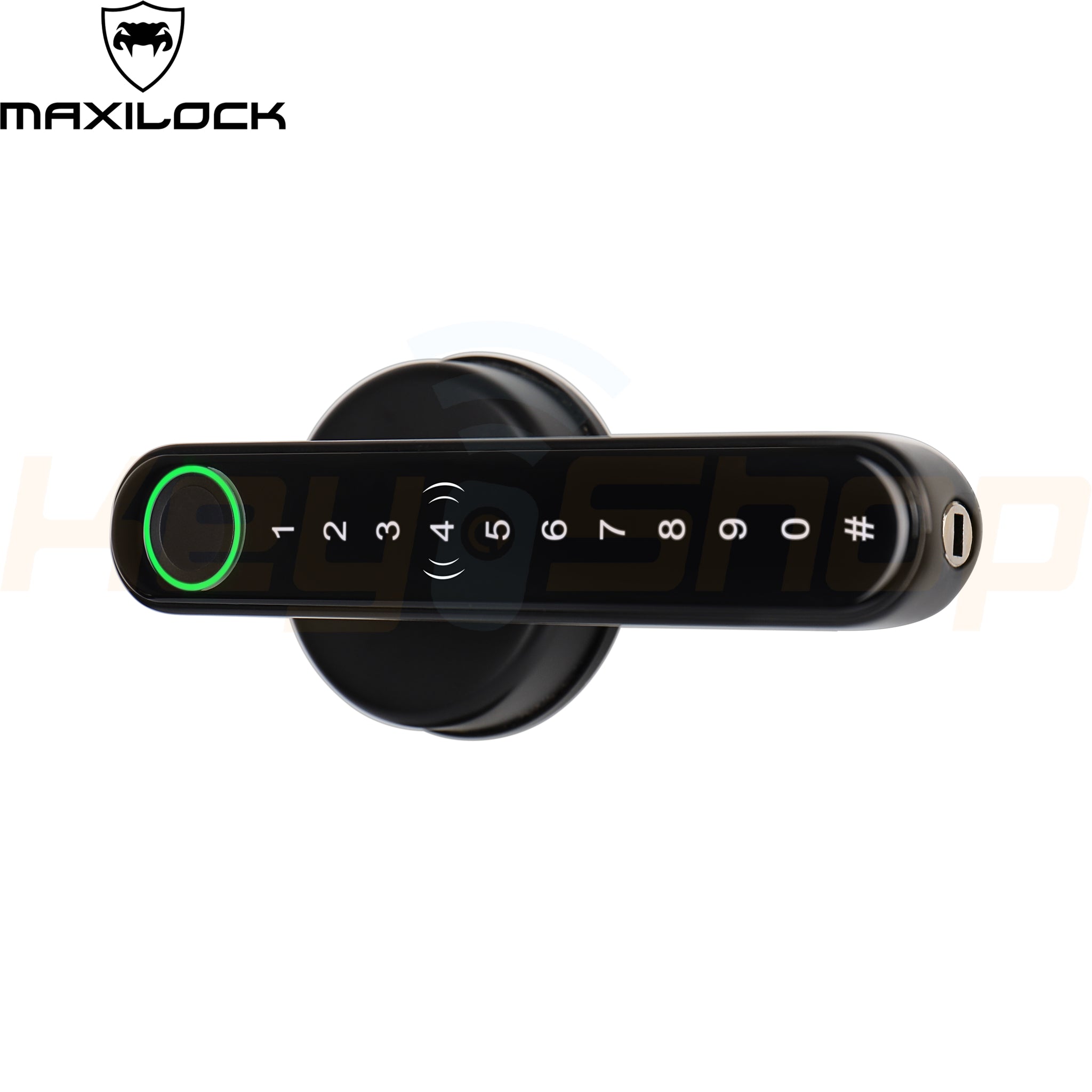 MAXILOCK H30-PRO - מנעול ידית ביומטרי חכם - טביעת אצבע, קוד, כרטיס, מפתח, ושליטה מאפליקציה (שחור / כסף)