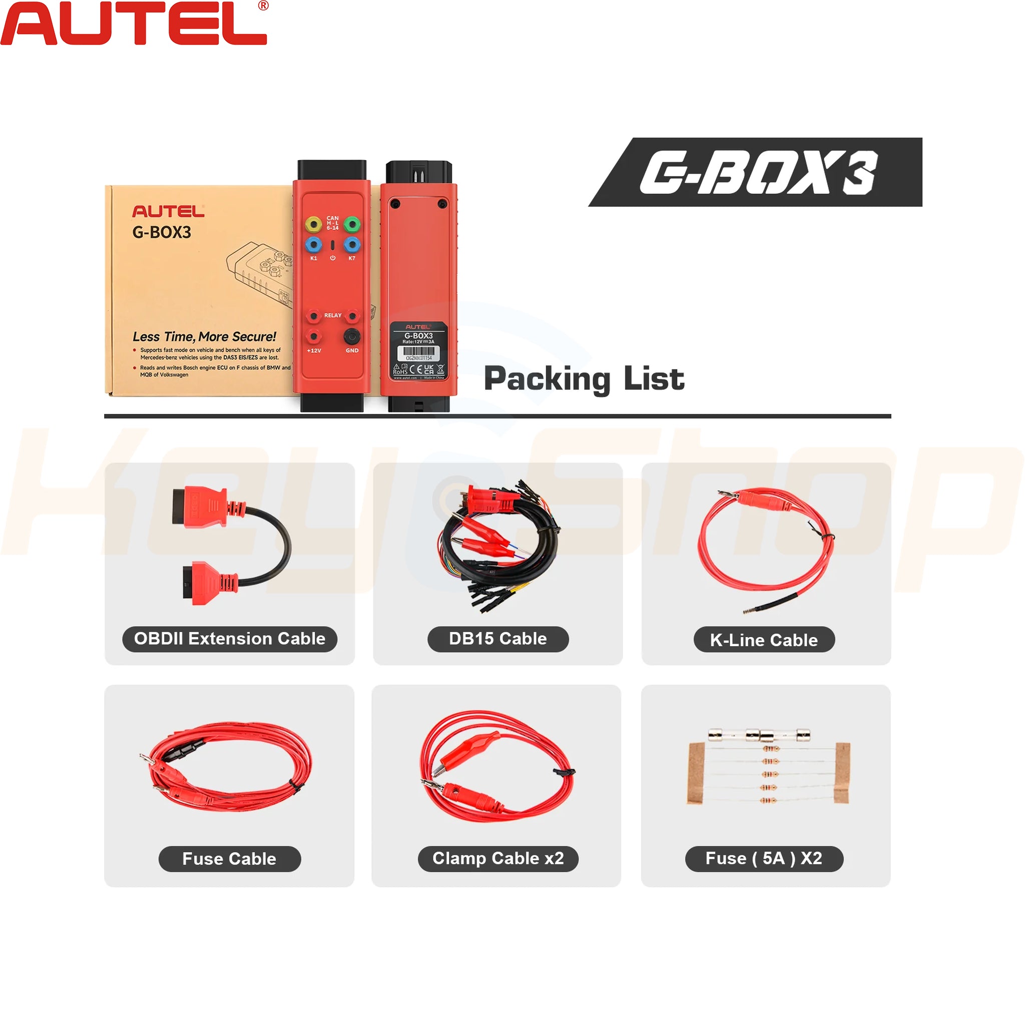 מחשב סיסמא מהיר לרכבי מרצדס AUTEL G-BOX3 - קורא מחשבי מנוע למגוון ענק של מכוניות אאוטל
