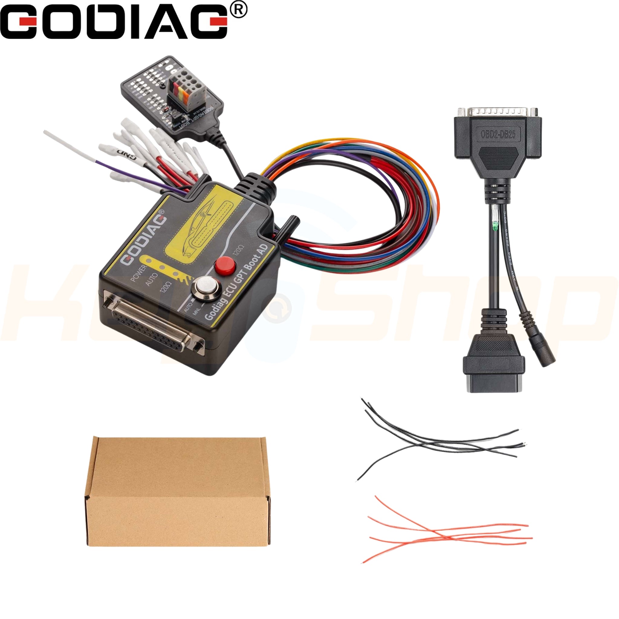 GODIAG ECU GPT Boot AD - מתאם חיבור למחשב רכב לקריאה וכתיבה על השולחן במצב Boot- תואם J2534 לתוכנות יצרן ומכשירי טיונינג