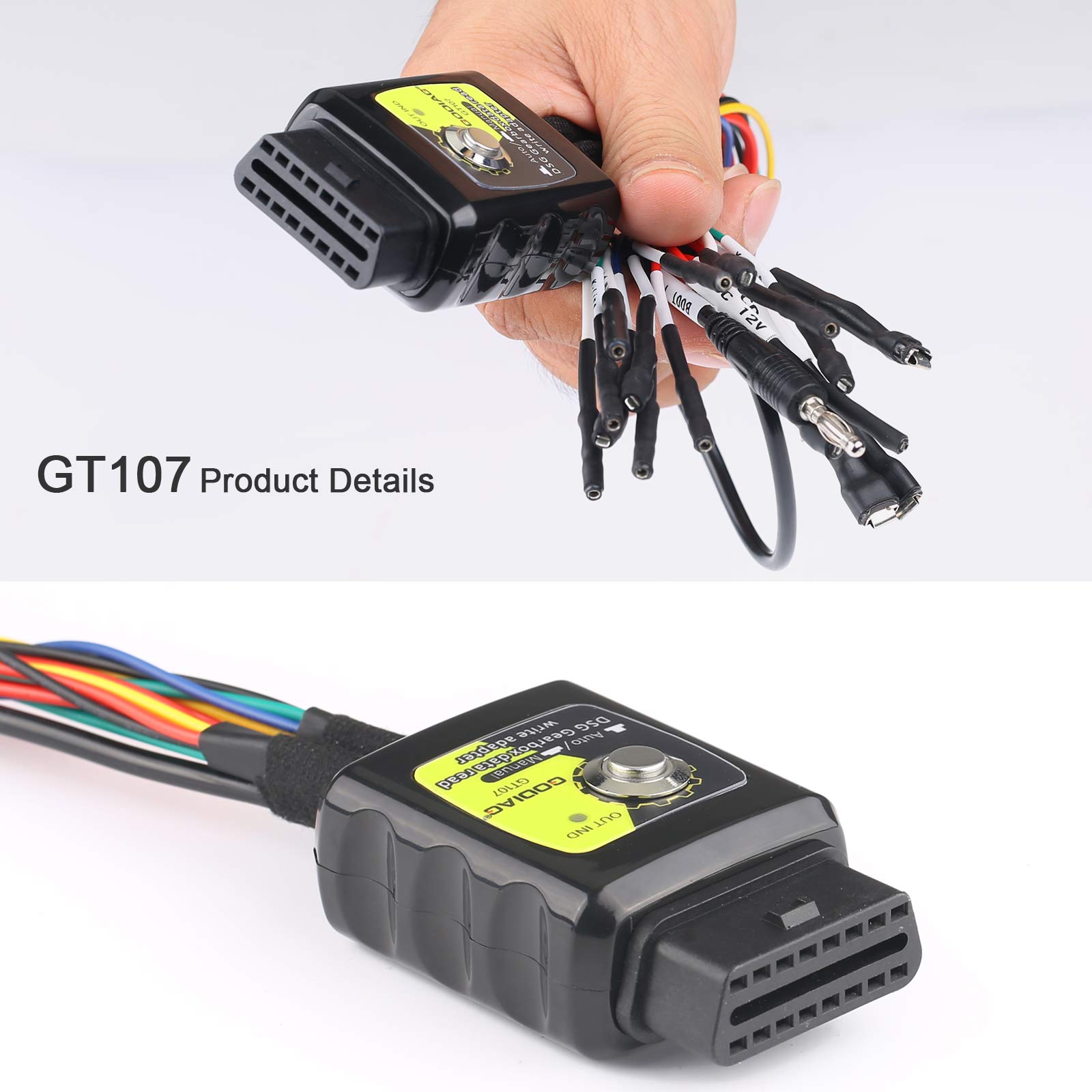 GT107 + GT105 II GODIAG: מתאם OBD לקידוד מפתחות ויחידות הילוכים - במיוחד ל-VAG ומיצובישי (HKSE161-C)