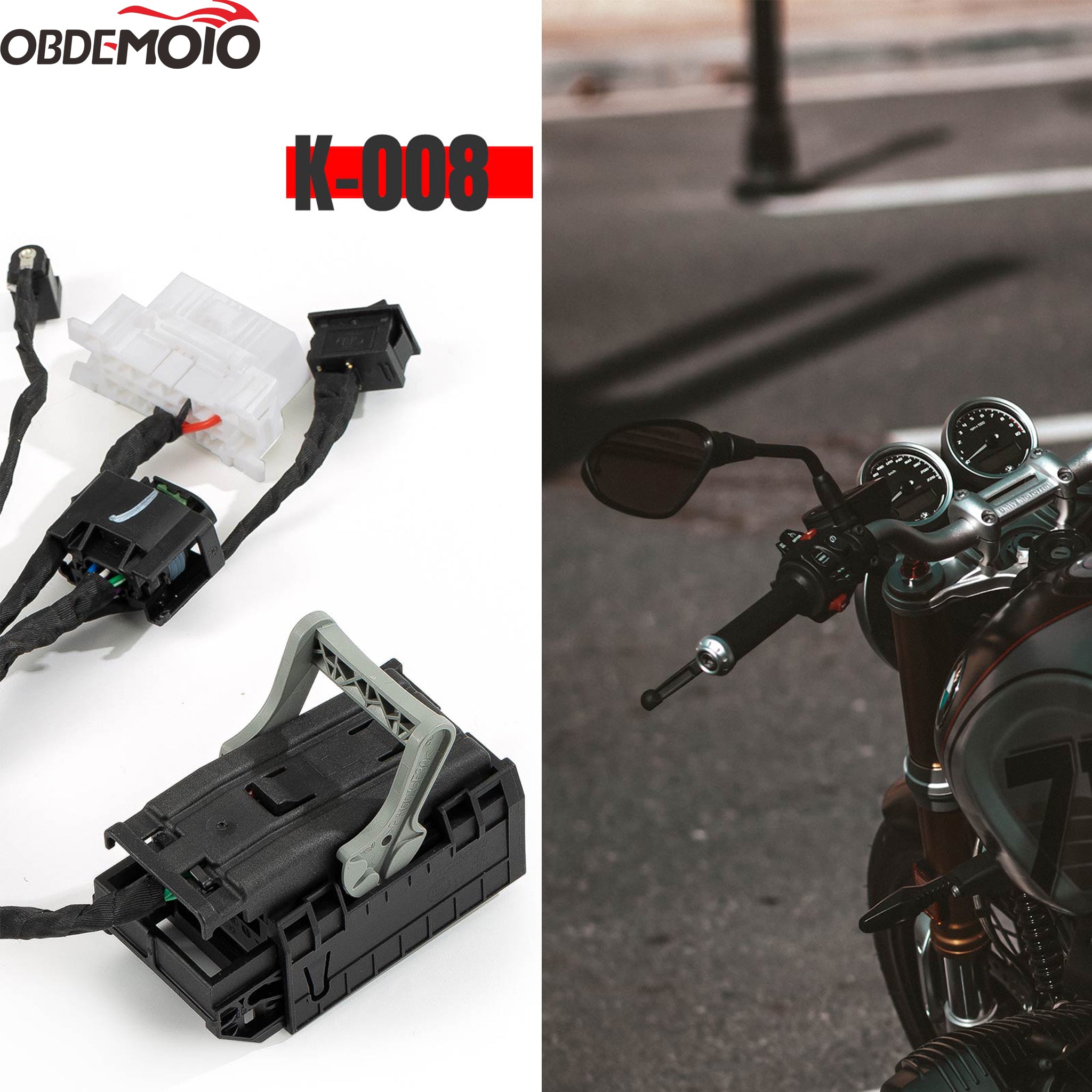 OBDEMOTO כבל ל-900PRO - מתאם קידוד מפתחות 8A / 4D לאופנועי BMW / פלטפורמה שולחנית K-008 - Bosch ECU