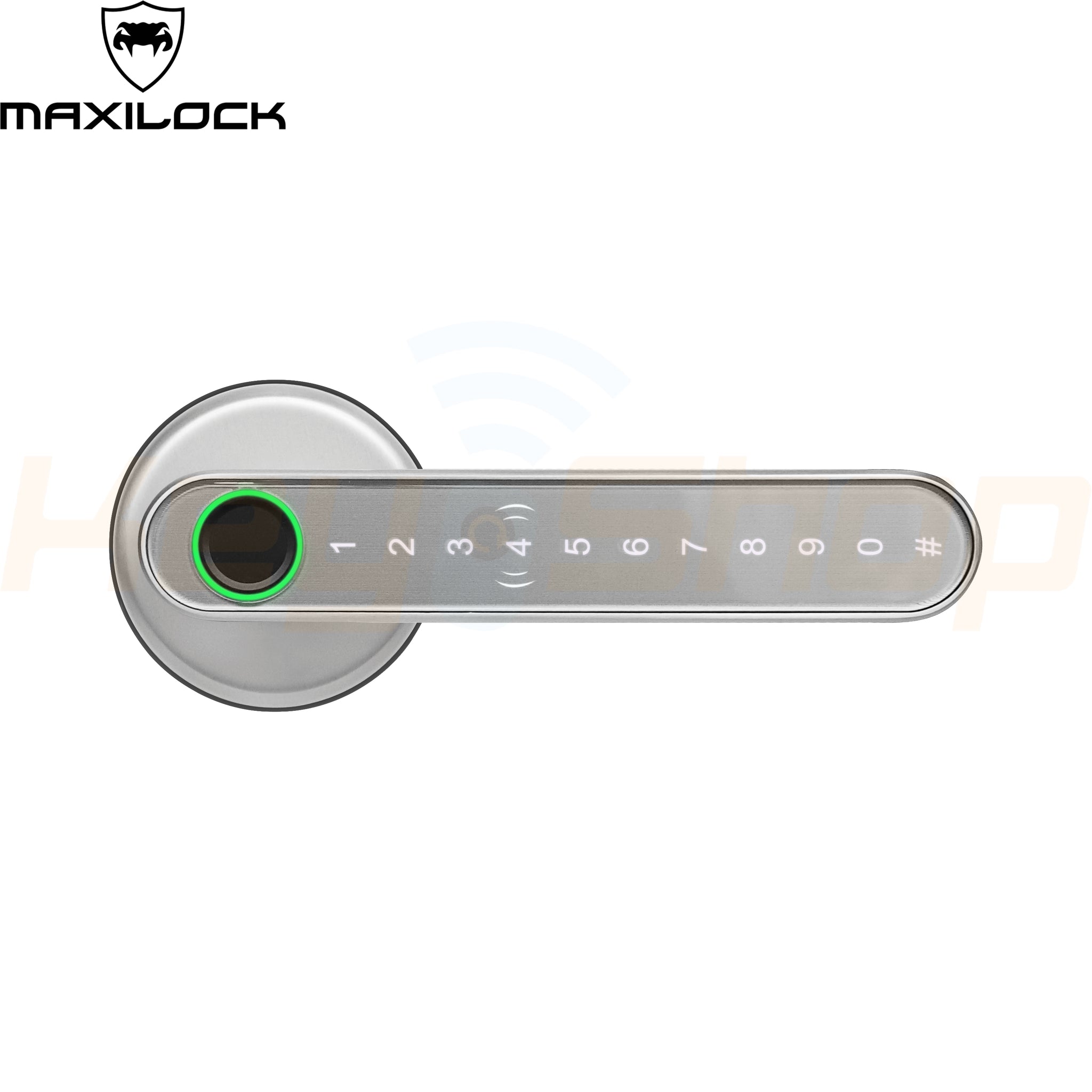 MAXILOCK H30-PRO - מנעול ידית ביומטרי חכם - טביעת אצבע, קוד, כרטיס, מפתח, ושליטה מאפליקציה (שחור / כסף)