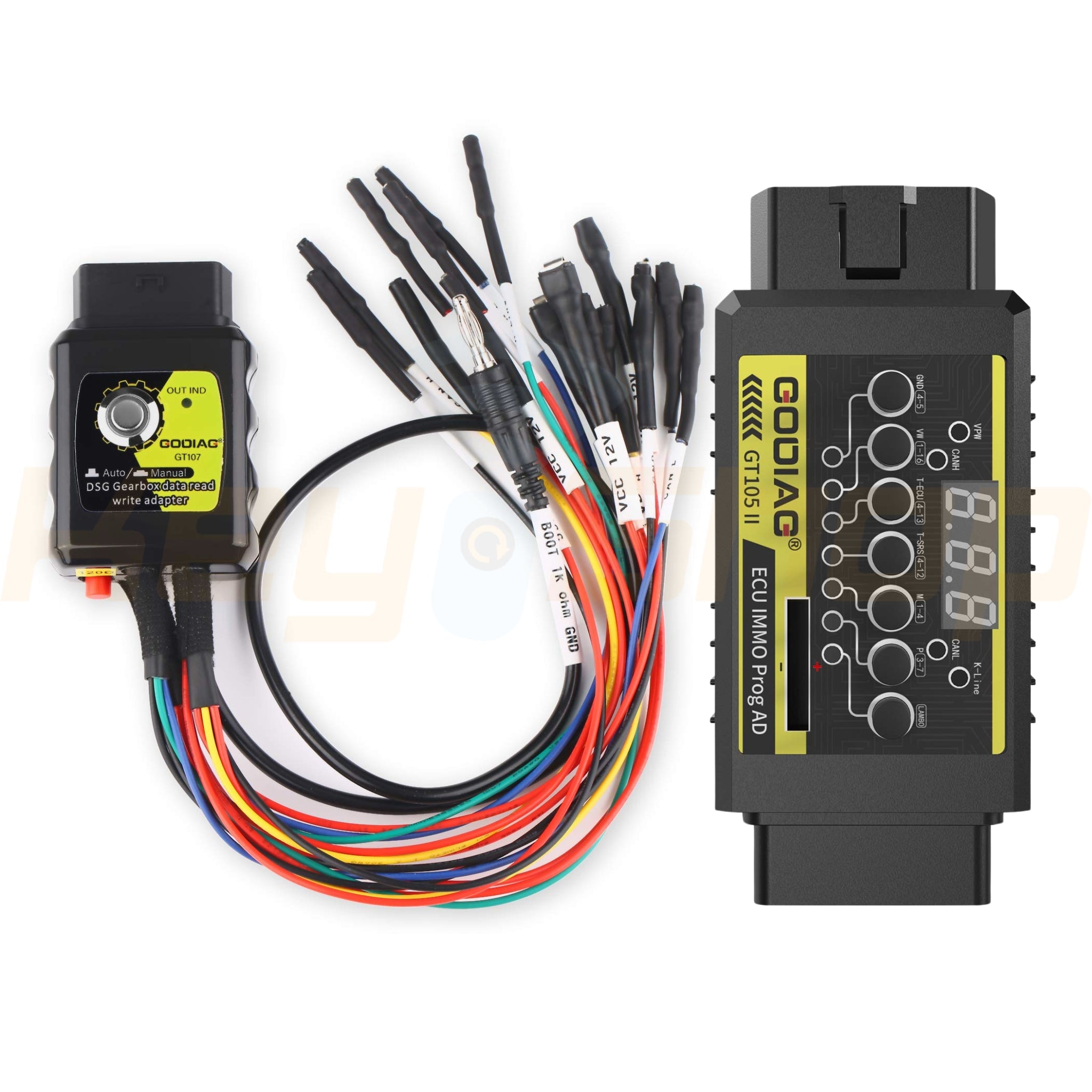 GT107 + GT105 II GODIAG: מתאם OBD לקידוד מפתחות ויחידות הילוכים - במיוחד ל-VAG ומיצובישי (HKSE161-C)