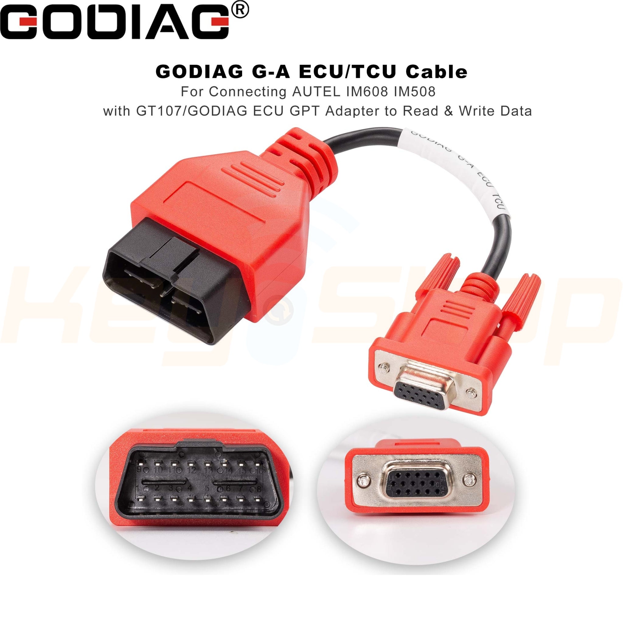כבל HKSF411 - GODIAG G-A ECU TCU - מתאם Autel IM508 / IM608 המאפשר שימוש במכשיר GT107 לקריאת מחשבי מנוע וגיר