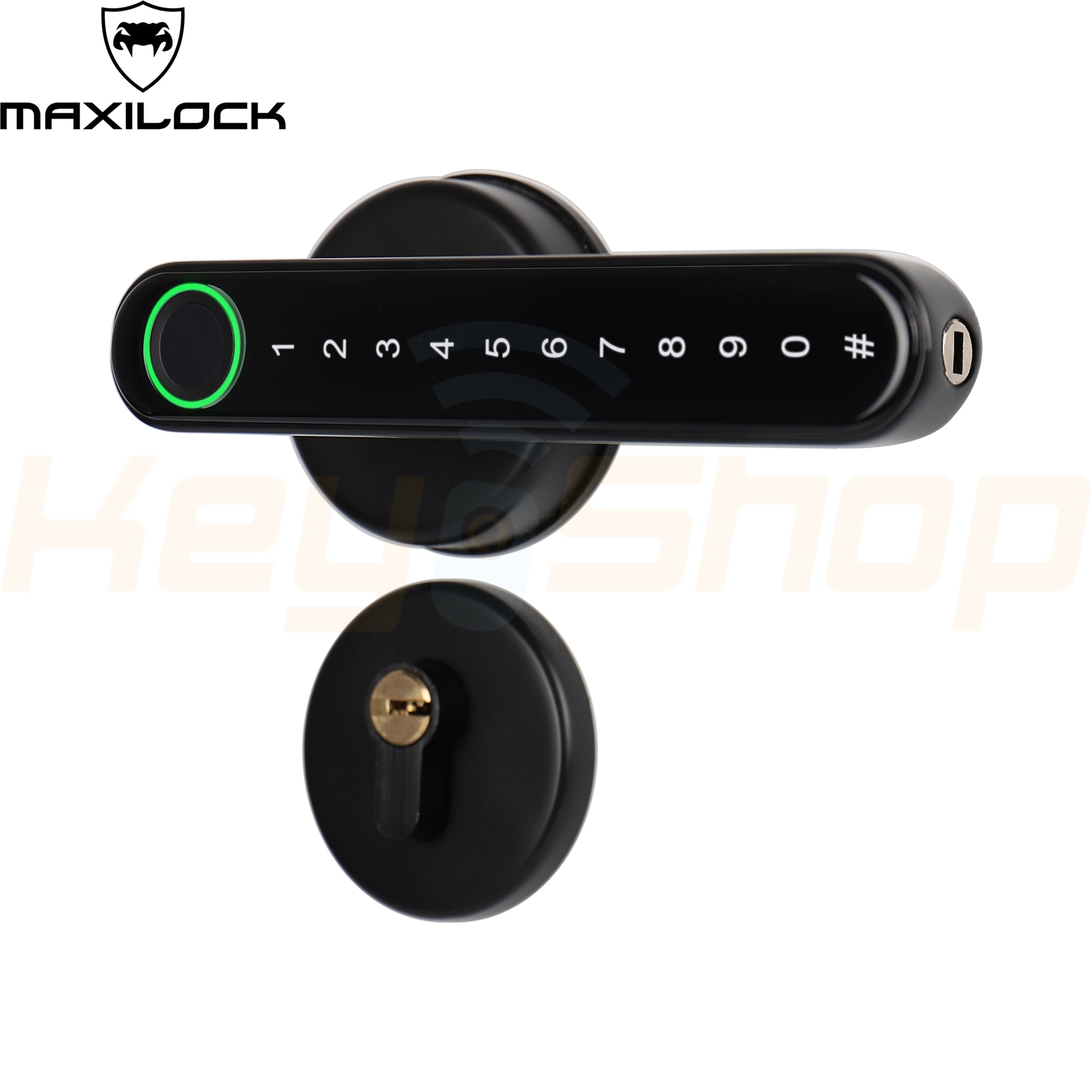 MAXILOCK H30-PRO - מנעול ידית ביומטרי חכם - טביעת אצבע, קוד, כרטיס, מפתח, ושליטה מאפליקציה (שחור / כסף)