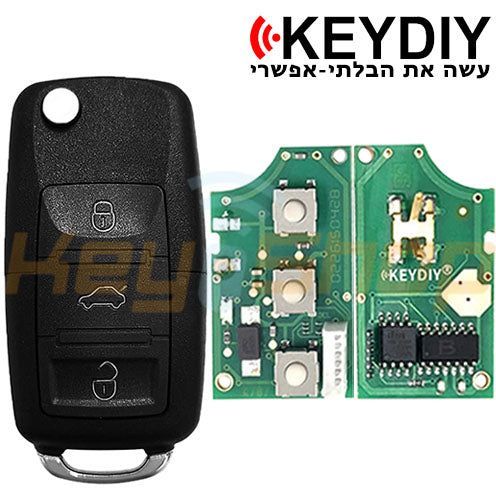 מפתח שלט קופץ אוניברסלי חוטי קיידי-סטייל סקודה/פולקסווגן/סיאט | 3-לחצנים | B01-3 | KD