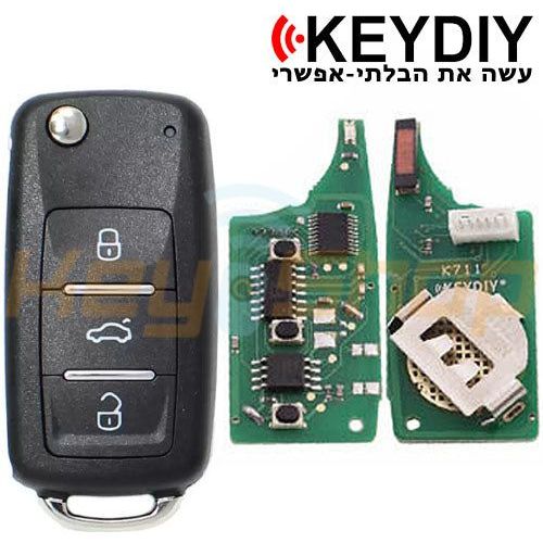 מפתח שלט קופץ אוניברסלי אלחוטי קיידי-סטייל סקודה/פולקסווגן/סיאט | 3-לחצנים | NB08-3 | KD