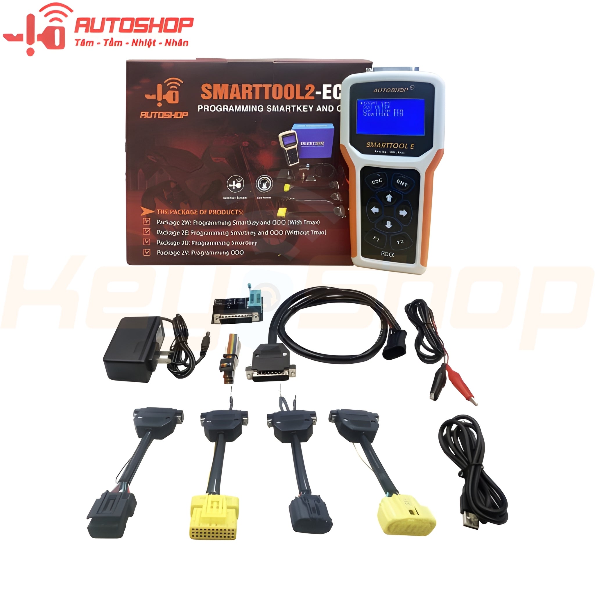 חבילה מורחבת: מכשיר קידוד מפתחות חכמים לאופנועים SMARTTOOL ECO U + תוכנות 1, 3, 4, 8 + מתאם ימאהה TMAX 2025 + מתאם צ'יפים פיאג'ו