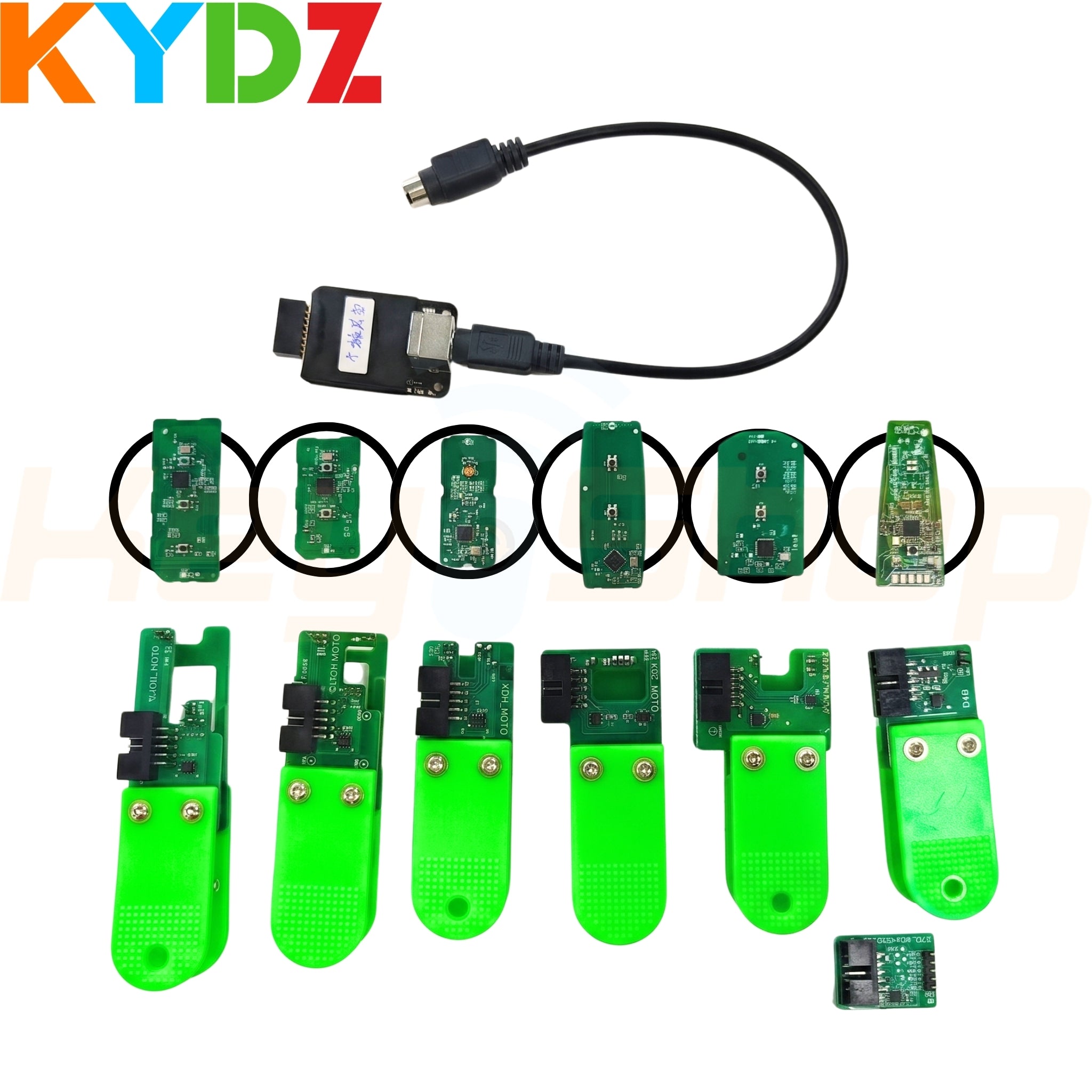 סט אדפטרים לשכפול שלטי אופנועים - KYDZ - ADAPTER SET - 6pcs - הונדה, ימאהה, סוזוקי, וספה, פיאג'ו