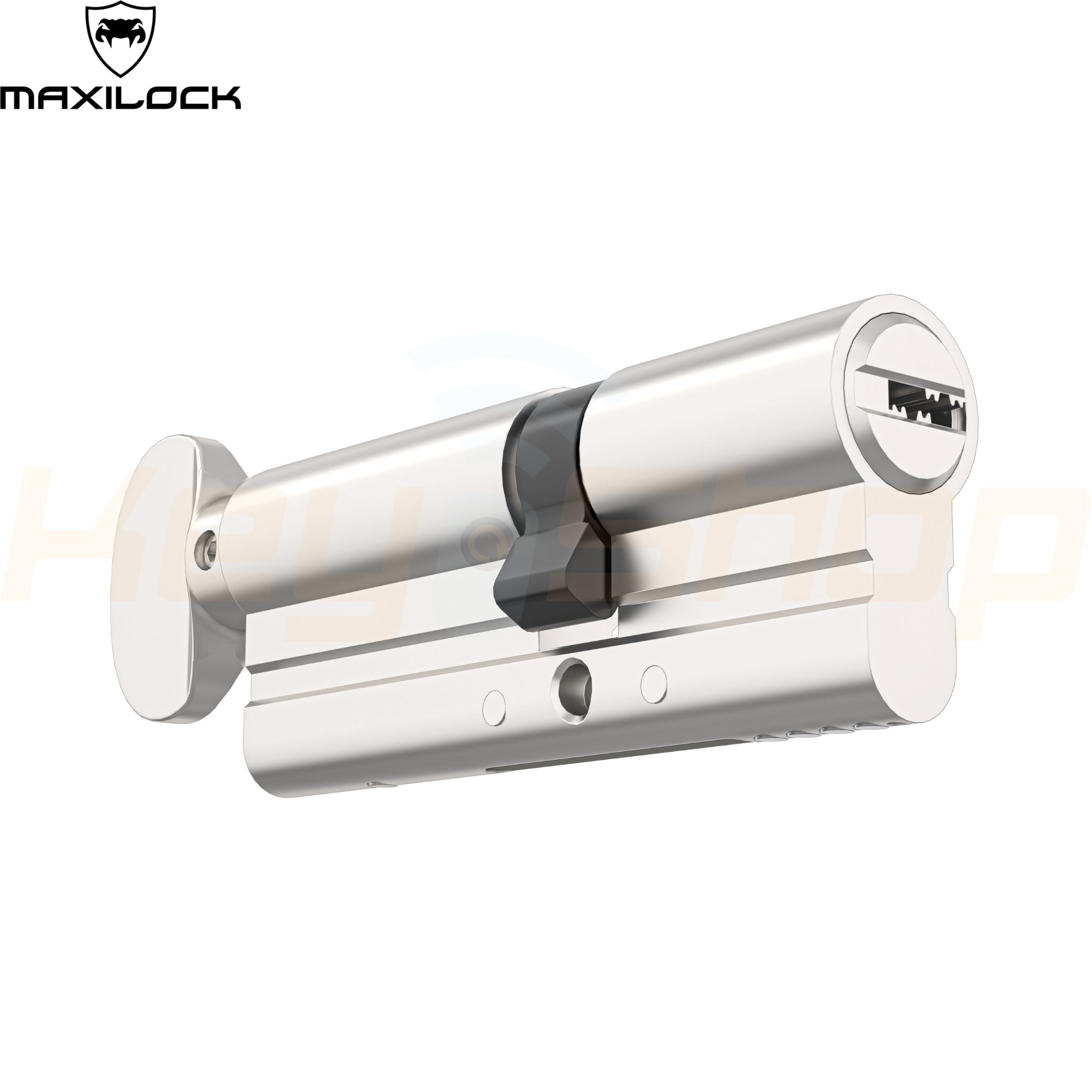 MAXILOCK SLIDER: - צילינדר - 80מ"מ - פטנט סליידר - 40+40-T לשון + כפתור (עם 5 מפתחות)
