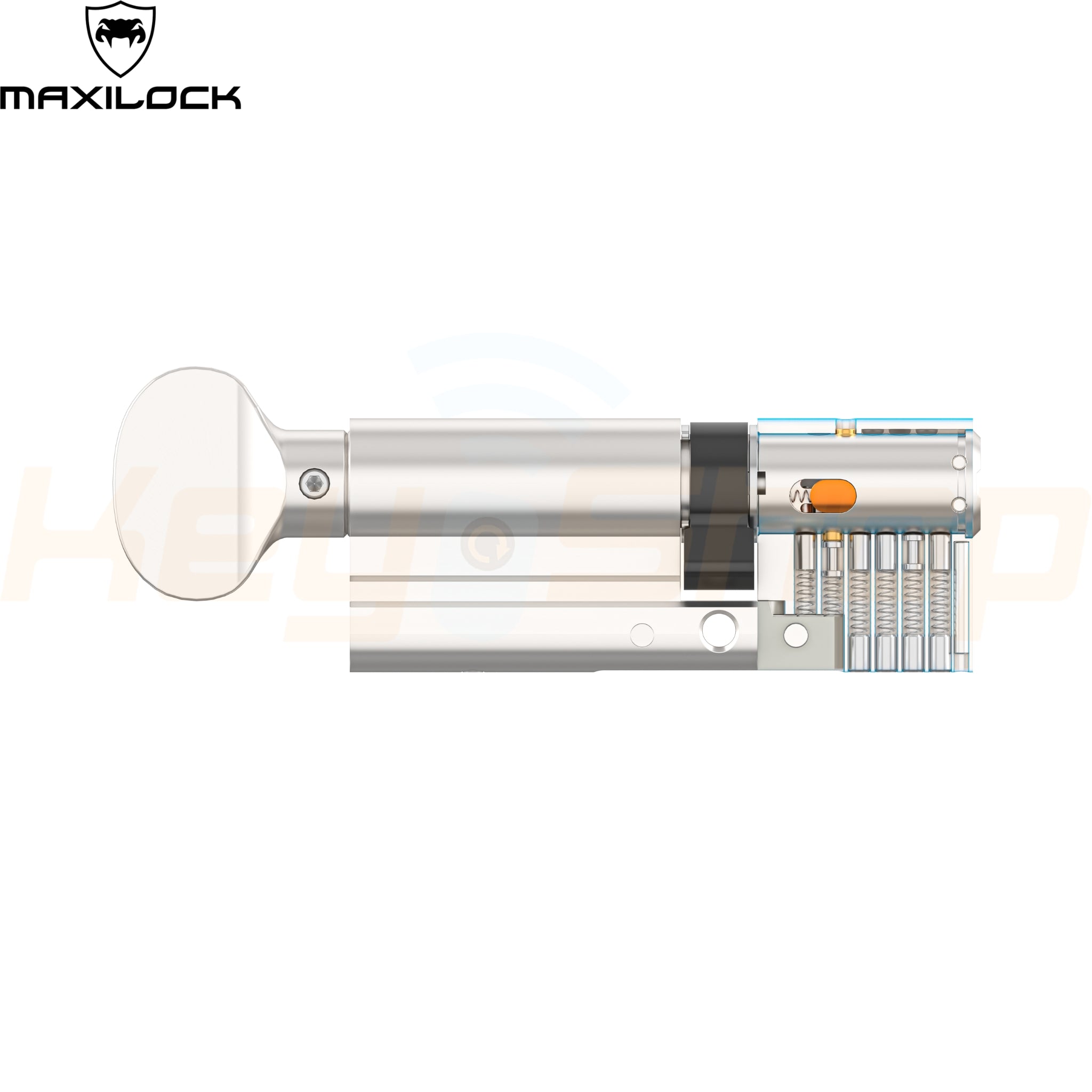 MAXILOCK SLIDER: - צילינדר - 70מ"מ - פטנט סליידר - 30+40-T לשון + כפתור (עם 5 מפתחות)