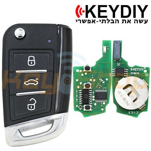 מפתח שלט קופץ אוניברסלי אלחוטי קיידי MQB-סטייל סקודה/פולקסווגן/סיאט | 3-לחצנים | NB15-3 | KD