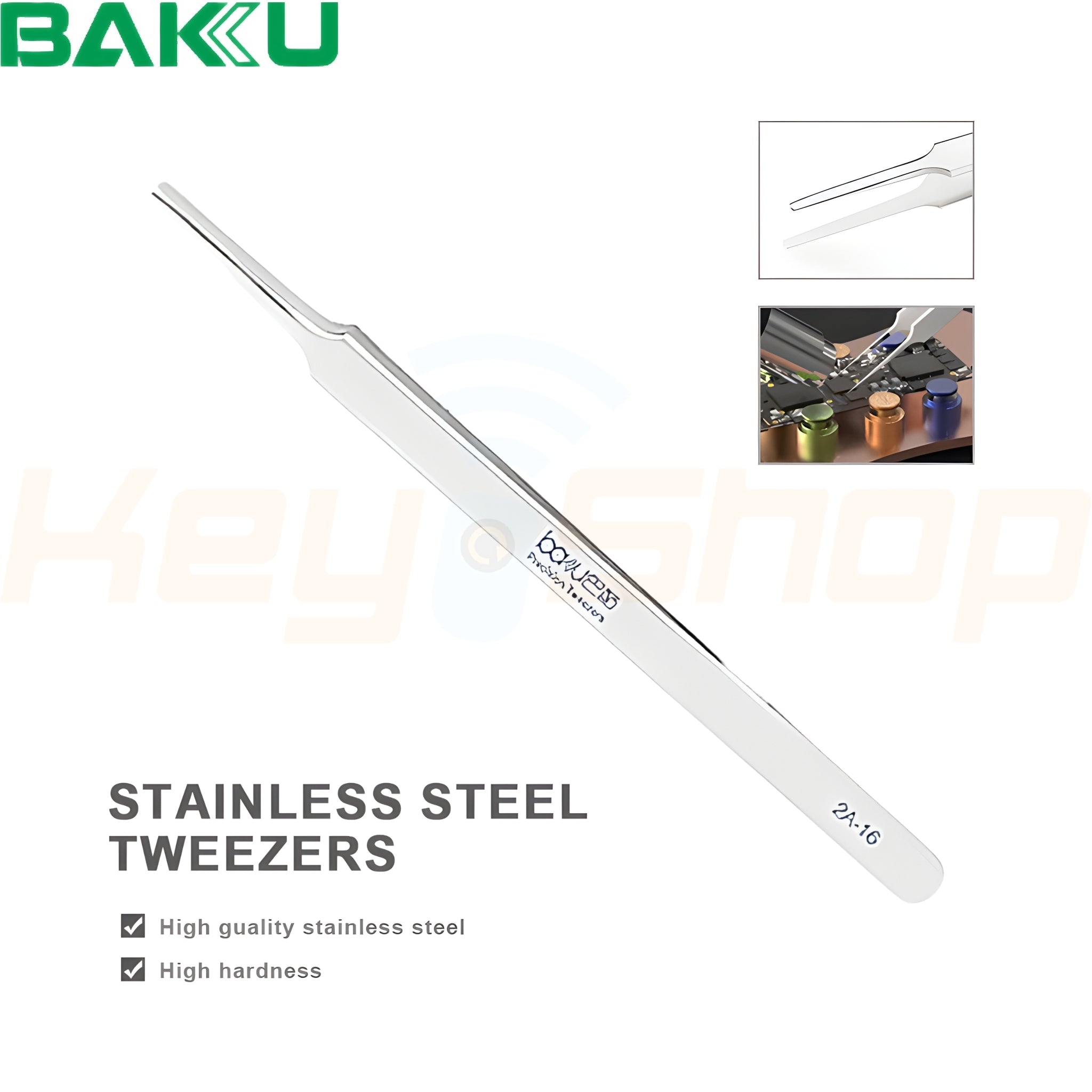 BAKU - פינצטה פרימיום מדויקת לעבודה עם אלקטרוניקה - BA-2A-16