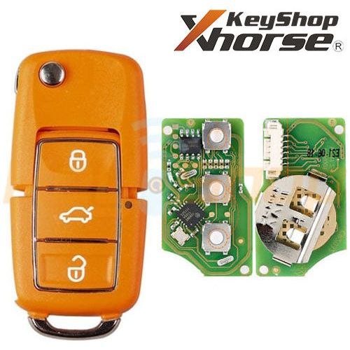 מפתח שלט קופץ אוניברסלי חוטי אקסהורס-סטייל פולקסווגן | 3-לחצנים | XKB505 | VVDI (צהוב)