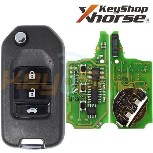 מפתח שלט קופץ אוניברסלי אלחוטי אקסהורס-סטייל הונדה | 3-לחצנים | XNHO00 | VVDI (שקית כחולה)