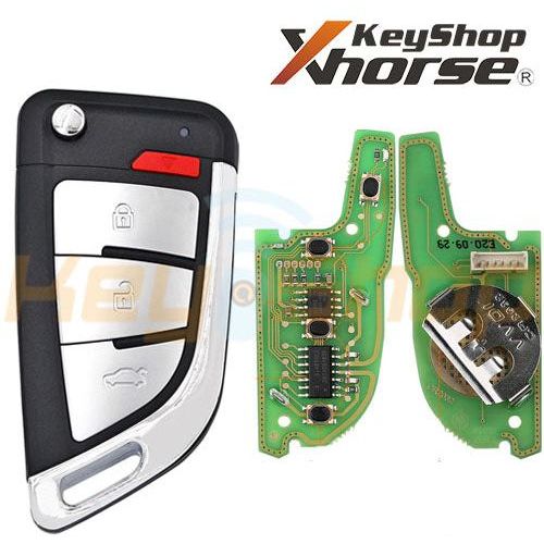 מפתח שלט קופץ אוניברסלי חוטי אקסהורס-סטייל | 4-לחצנים | XKKF20 | VVDI