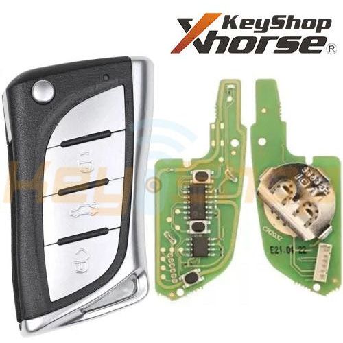 מפתח שלט קופץ אוניברסלי חוטי אקסהורס-סטייל לקסוס | 3-לחצנים | XKLEX0 | VVDI