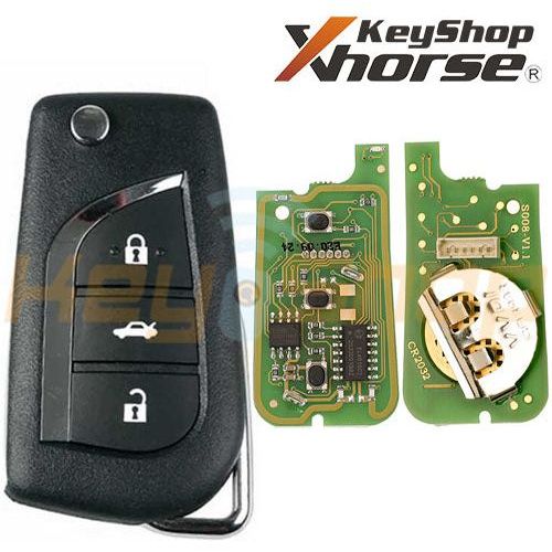 מפתח שלט קופץ אוניברסלי חוטי אקסהורס-סטייל טויוטה | 3-לחצנים | XKTO00 | VVDI