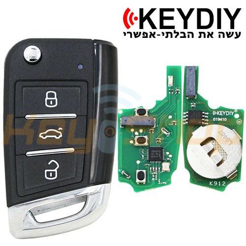 מפתח חכם קופץ אוניברסלי קיידי MQB-סטייל סקודה/פולקסווגן/סיאט | 3-לחצנים | ZB15-3 | KD