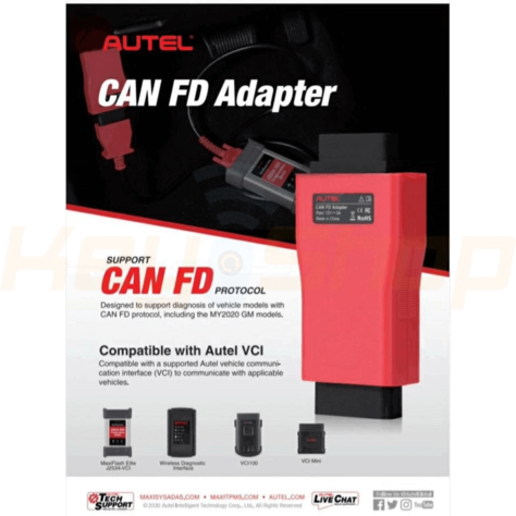 מתאם תקשרת עם רכבים חדשים AUTEL CAN-FD לרכבי ג'נרל-מוטורס, ופורד