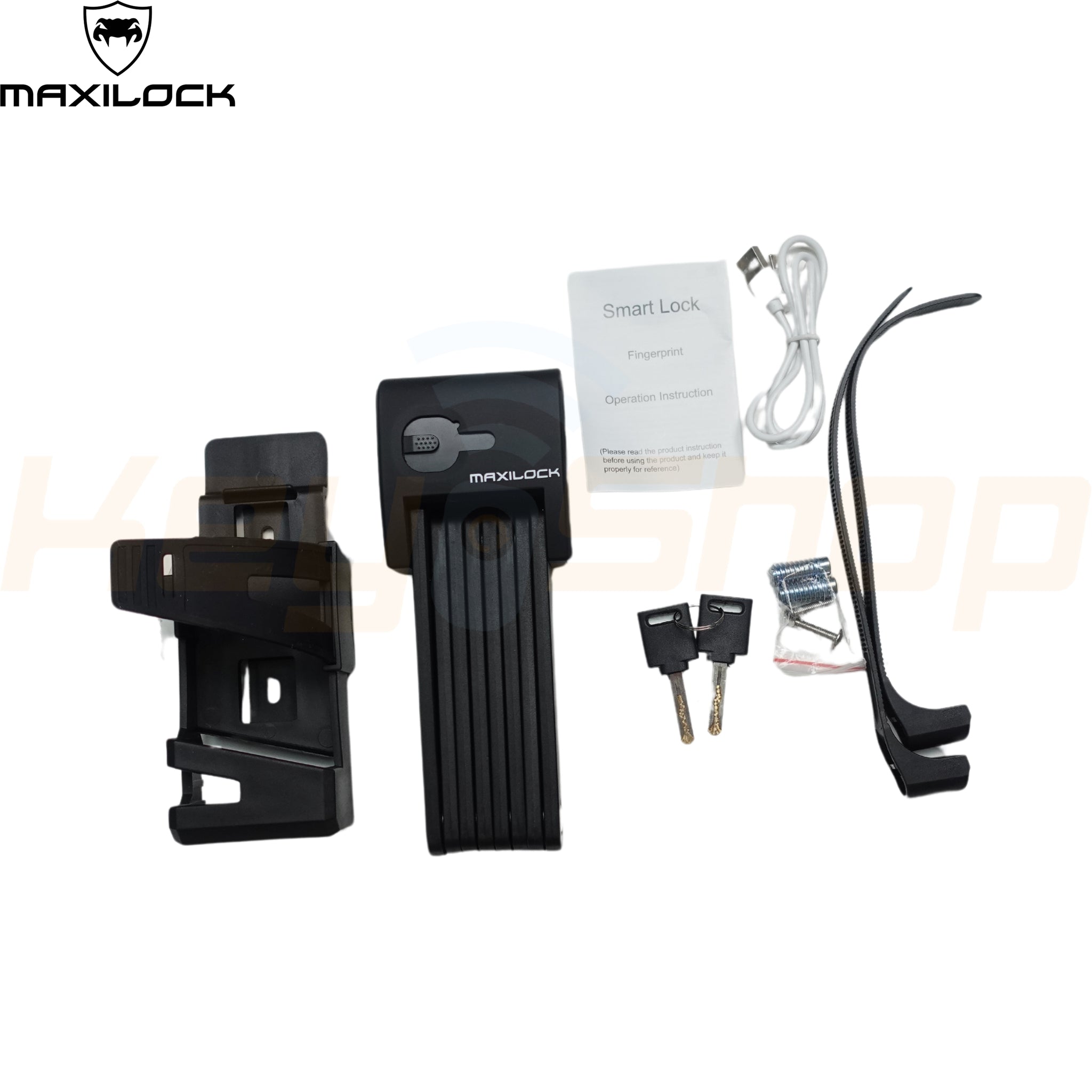 MAXILOCK - B30 - מנעול אופנעים מתקפל - טביעת אצבע + אפליקציה