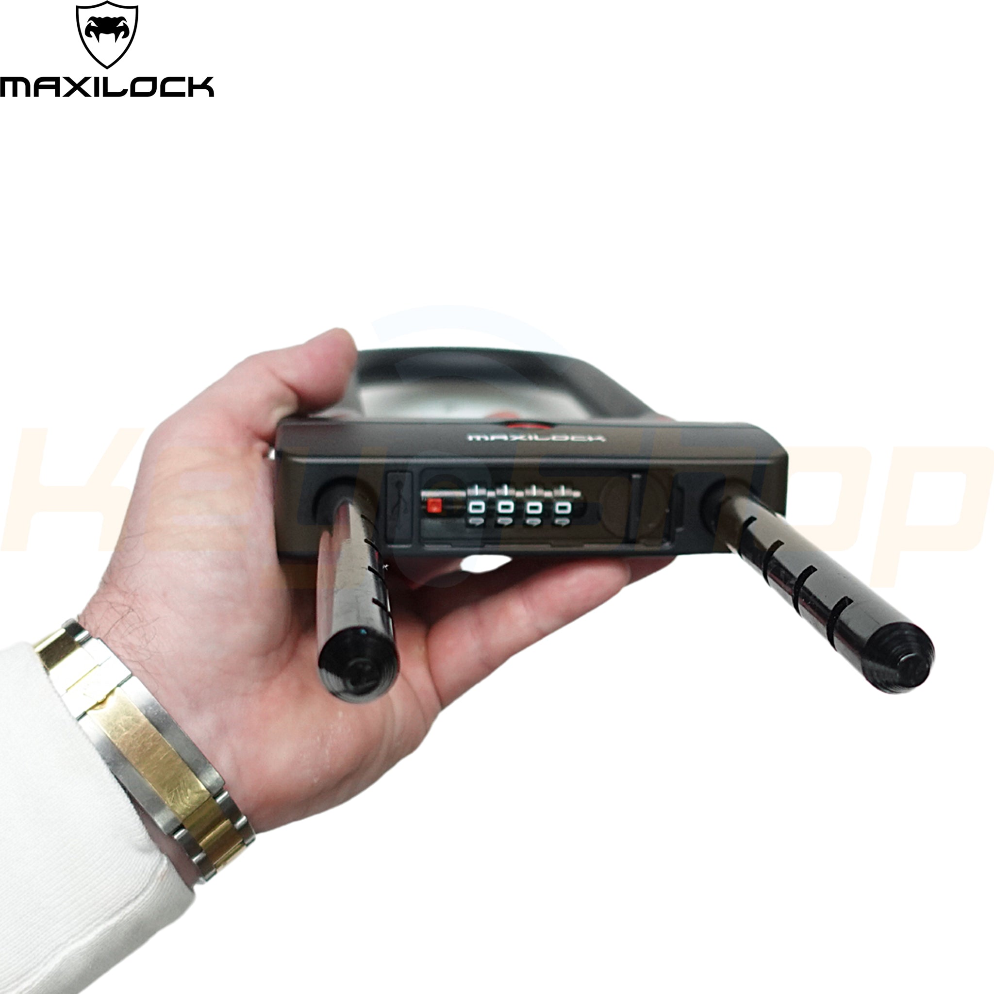 MAXILOCK U30 - מנעול אופניים פרסה - טביעת אצבע + אפליקציה + קודן