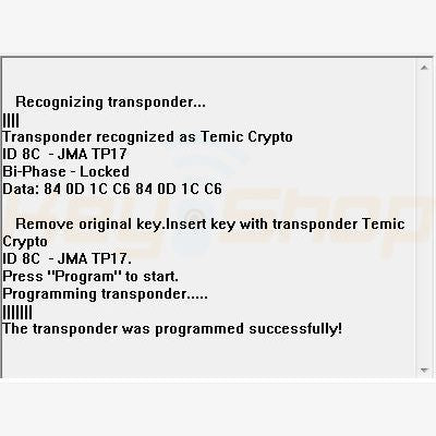 Software 185 / Key copier for Temic Crypto 8C transponders