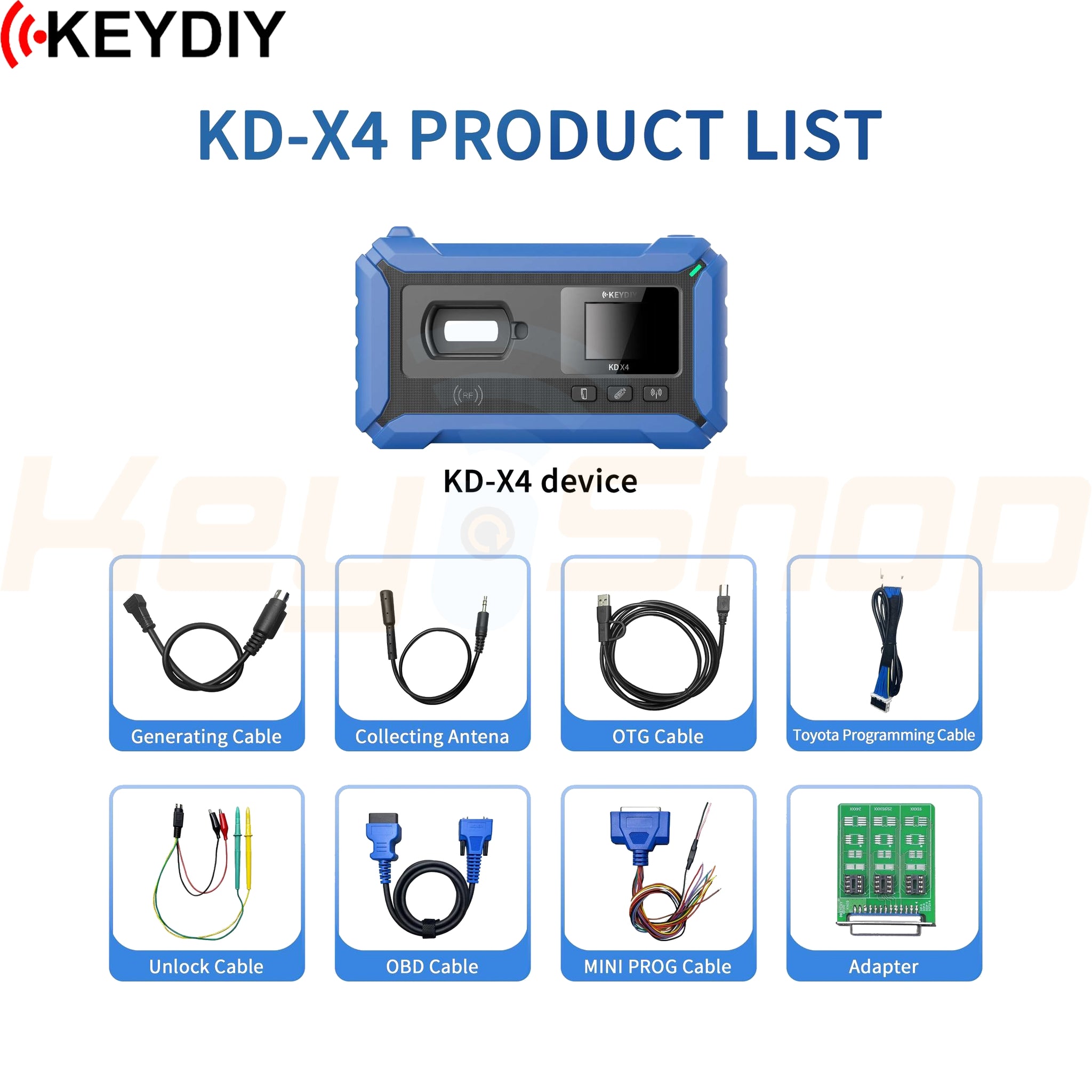 KEYDIY KD-X4: מכשיר קידוד והכנת שלטים אוניברסליים קיידי - מתמחה בטויוטה וקבוצת פולקסווגן - כולל MQB