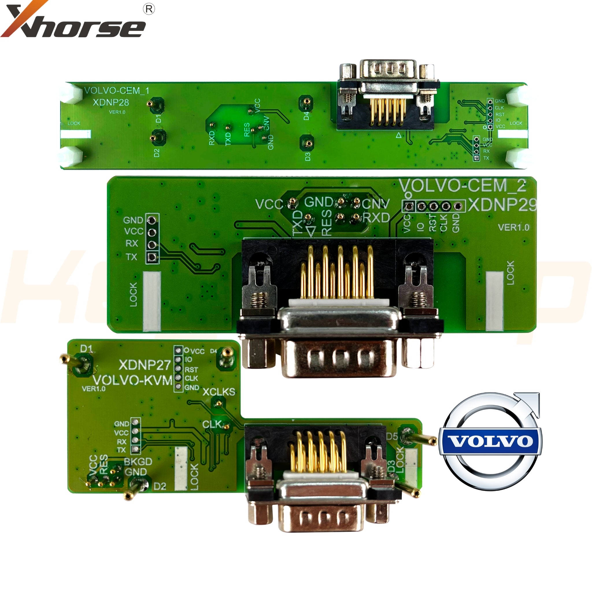 סט מתאמים ללא הלחמה וולוו 2009-2020 CEM1 / CEM2 / KVM IMMO לקיטול פלוס / מיני פרוג (XDNPP2CH)