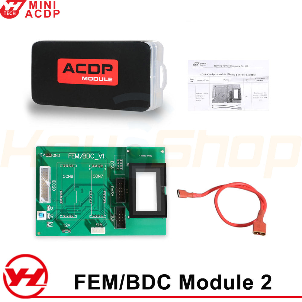 ACDP מודול 2: FEM/BDC 2011-2022 BMW מפתחות, קילומטארז', גיבוי/תיקון ב.אמ.וו מיני + רישיון A50A/A50C