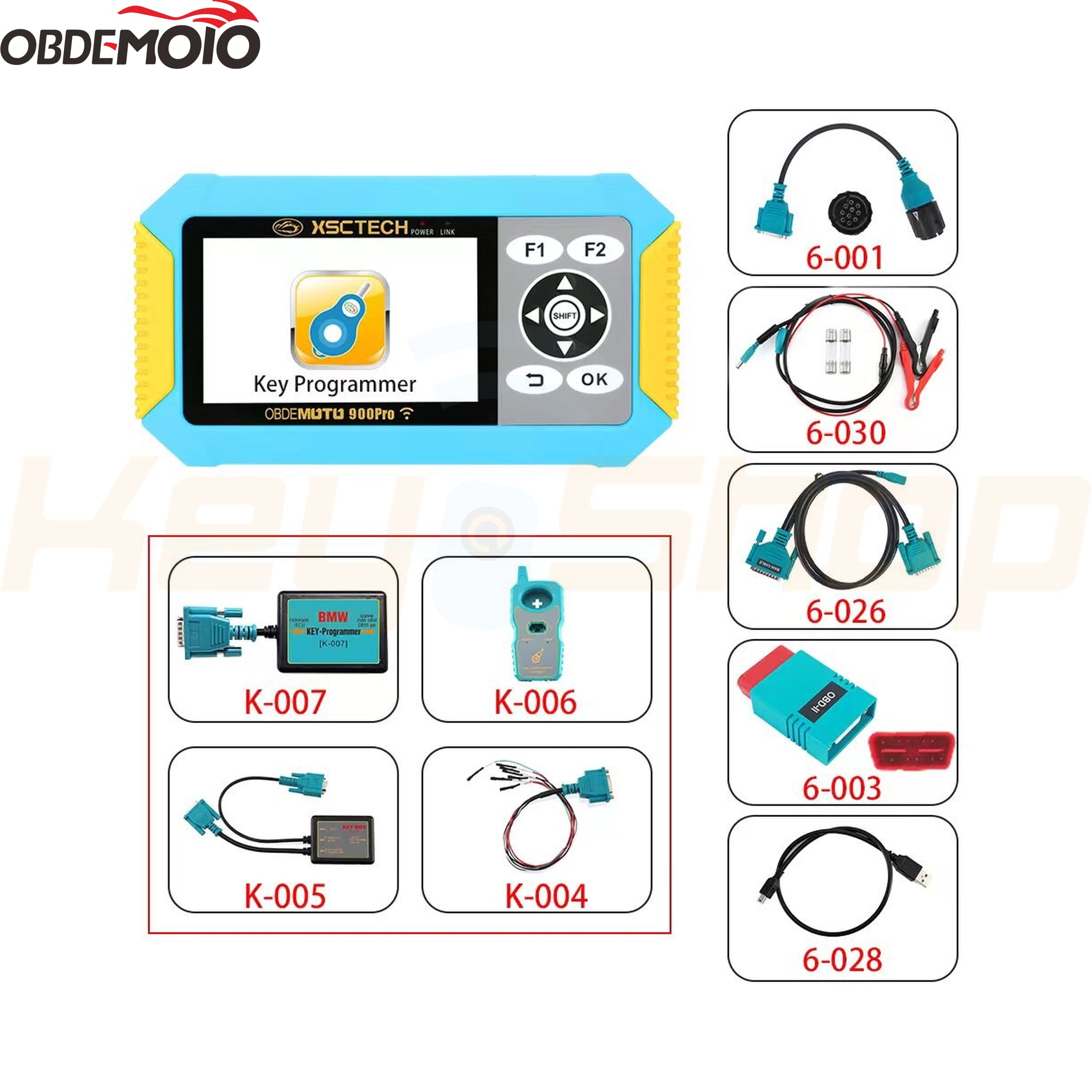 OBDEMOTO 900PRO - מכשיר קידוד מפתחות, דיאגנוסטיקה, וקילומטראז' לאופנועים (3-מכשירים-באחד)