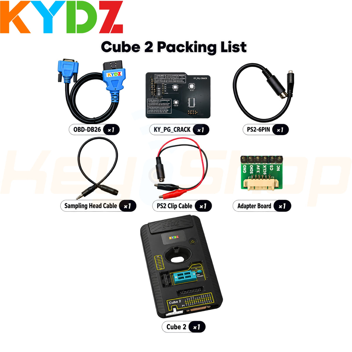 KYDZ Cube 2 - מכשיר קידוד מפתחות, שלטים אוניברסליים, והעתקת מפתחות חכמים | NXP, BMW, VAG אופנועים ועוד