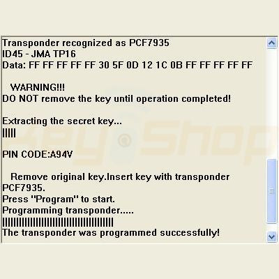 Software 63 / Key copier for ID33, ID41, ID42, ID44 and ID45 keys