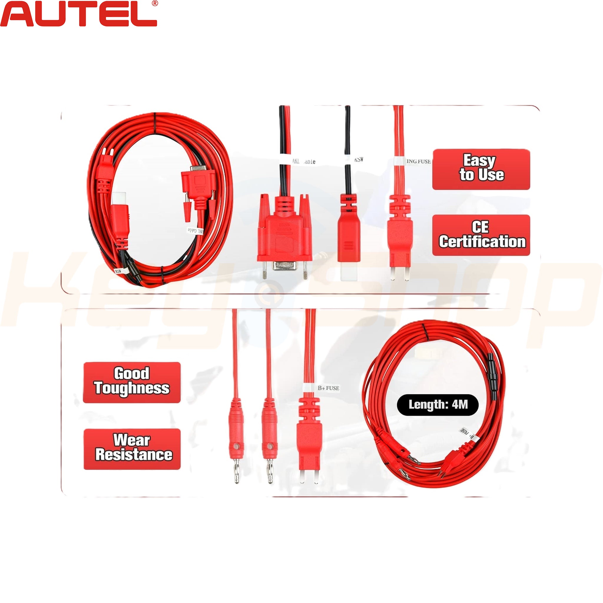 AUTEL כבל אאוטל להוספת מפתחות מפתחות במקרה של אובדן לרכבי טויוטה עם ציפ 8A (לא עובד עם מפתחות חכמים)