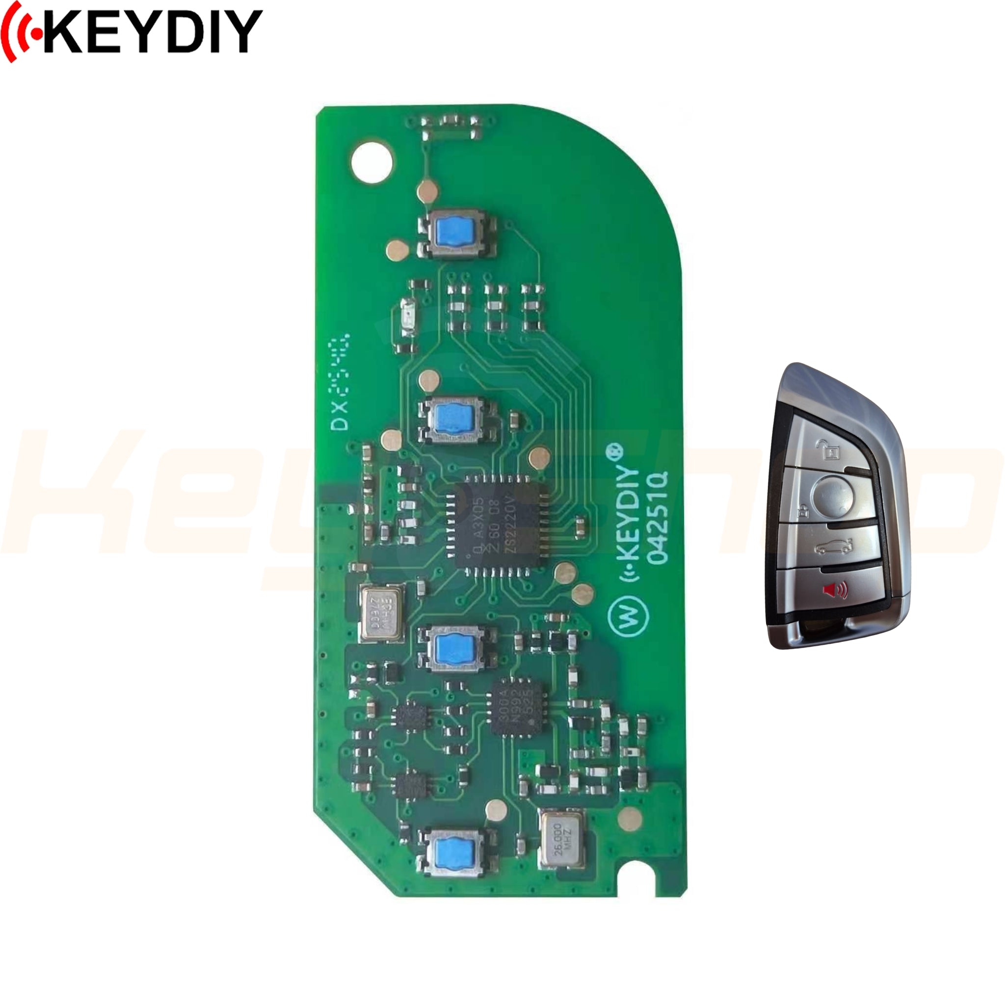 2010-2024 מפתח חכם "בורד בלבד" G-Chassis אוניברסלי קיידי-סטייל ב.מ.וו | 4-לחצנים | CAS4/FEM/BDC/BDC2/BDC3 | FGB58-PCB | KD