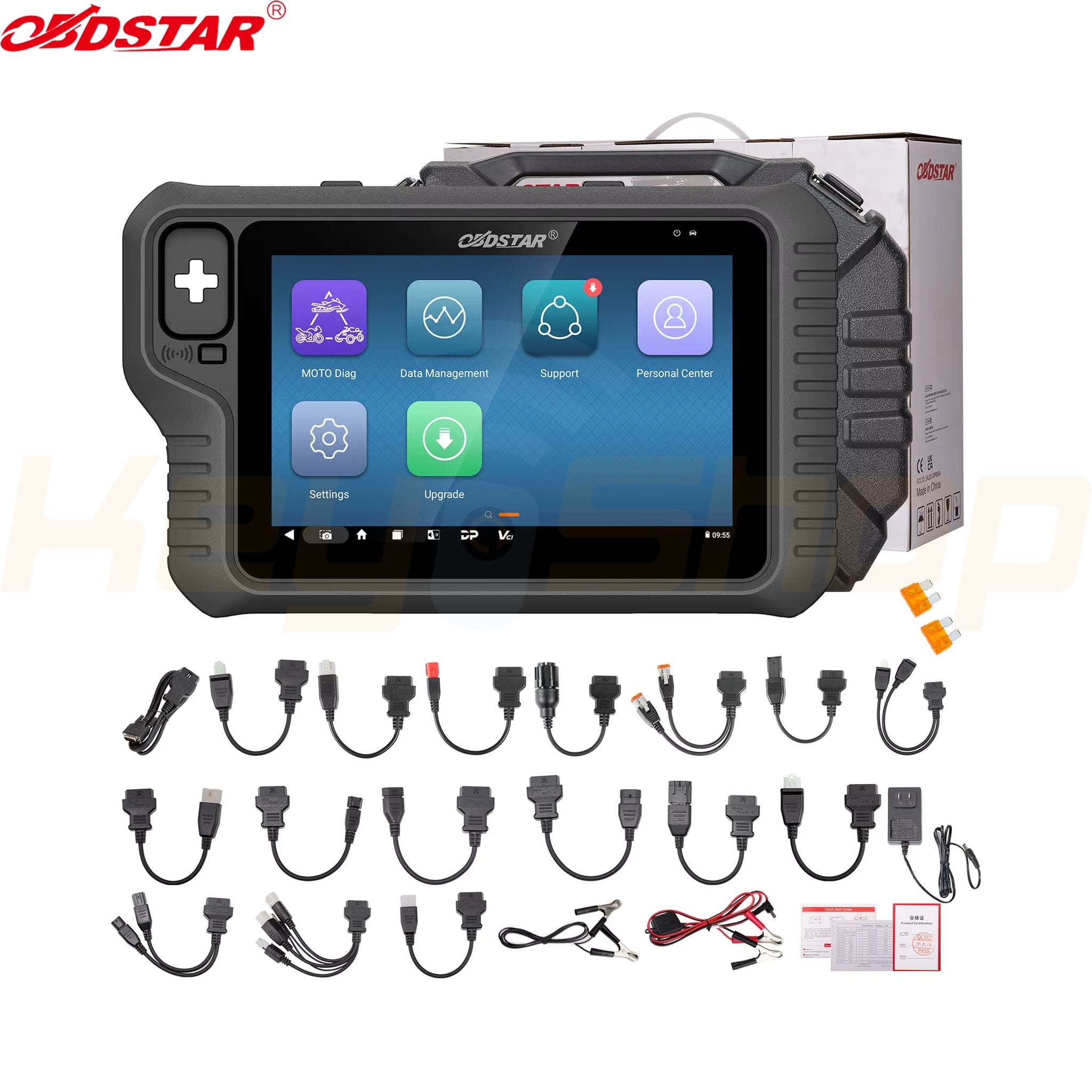 OBDSTAR MotoMaster גרסה-מלאה - דיאגנוסטיקה, קידוד מפתחות, קילומטראז', ECU Flasher לאופנוע קטנוע ומרינה