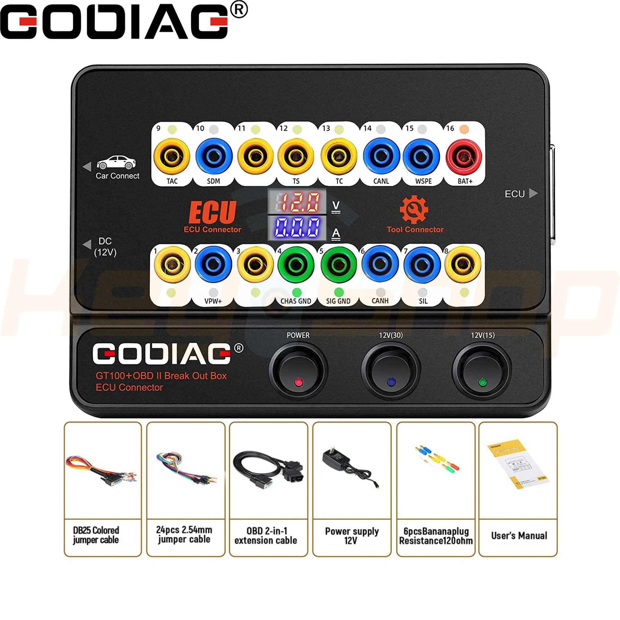 GODIAG GT100+: פלטפורמת ניתוח שולחנית לקידוד מפתחות ודיאגנוסטיקה - Breakout Box