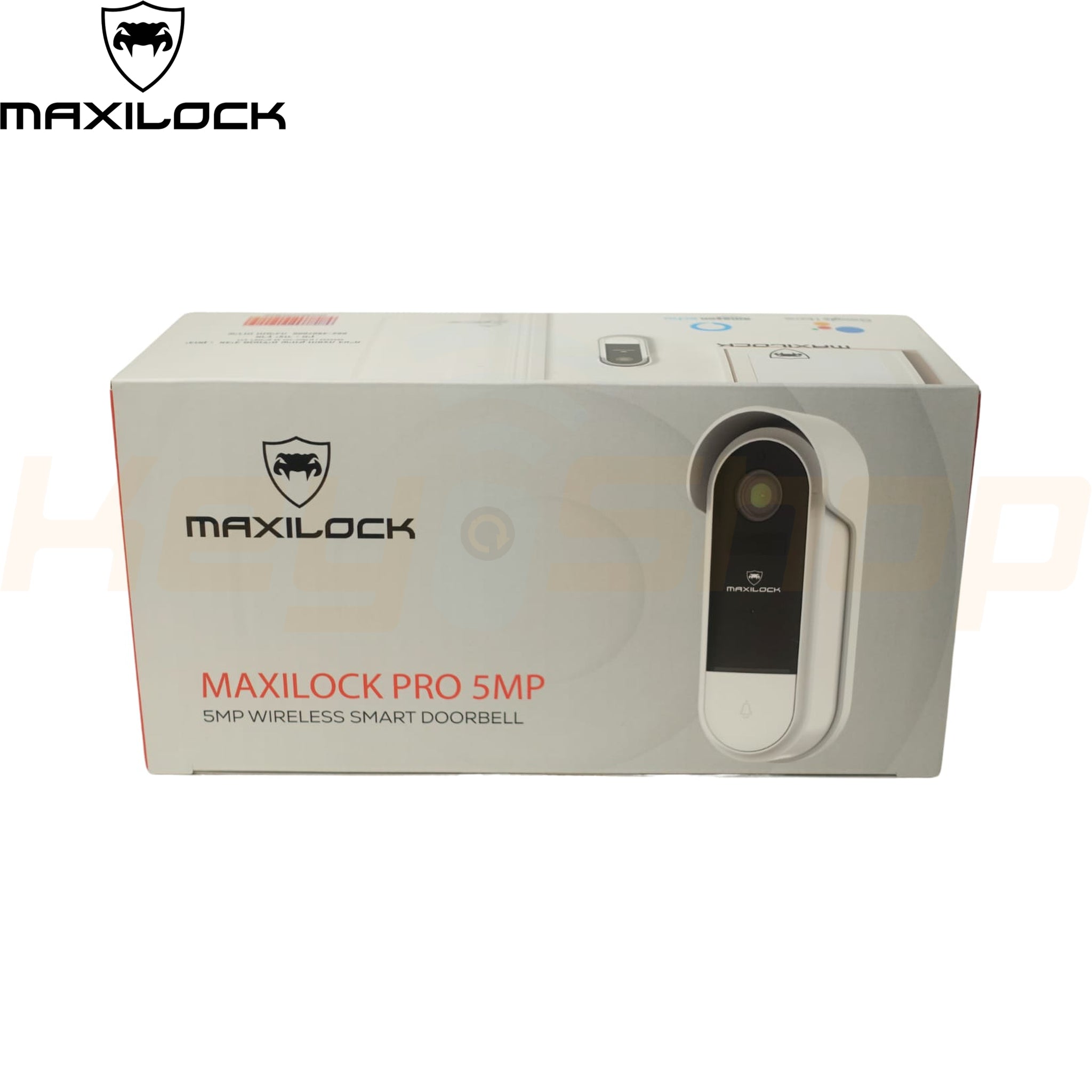 MAXILOCK PRO 5MP - מצלמת פעמון דלת אלחוטית חכמה - שליטה מאפליקציה, איכות +2K, זיהוי תנועה, התקנה קלה