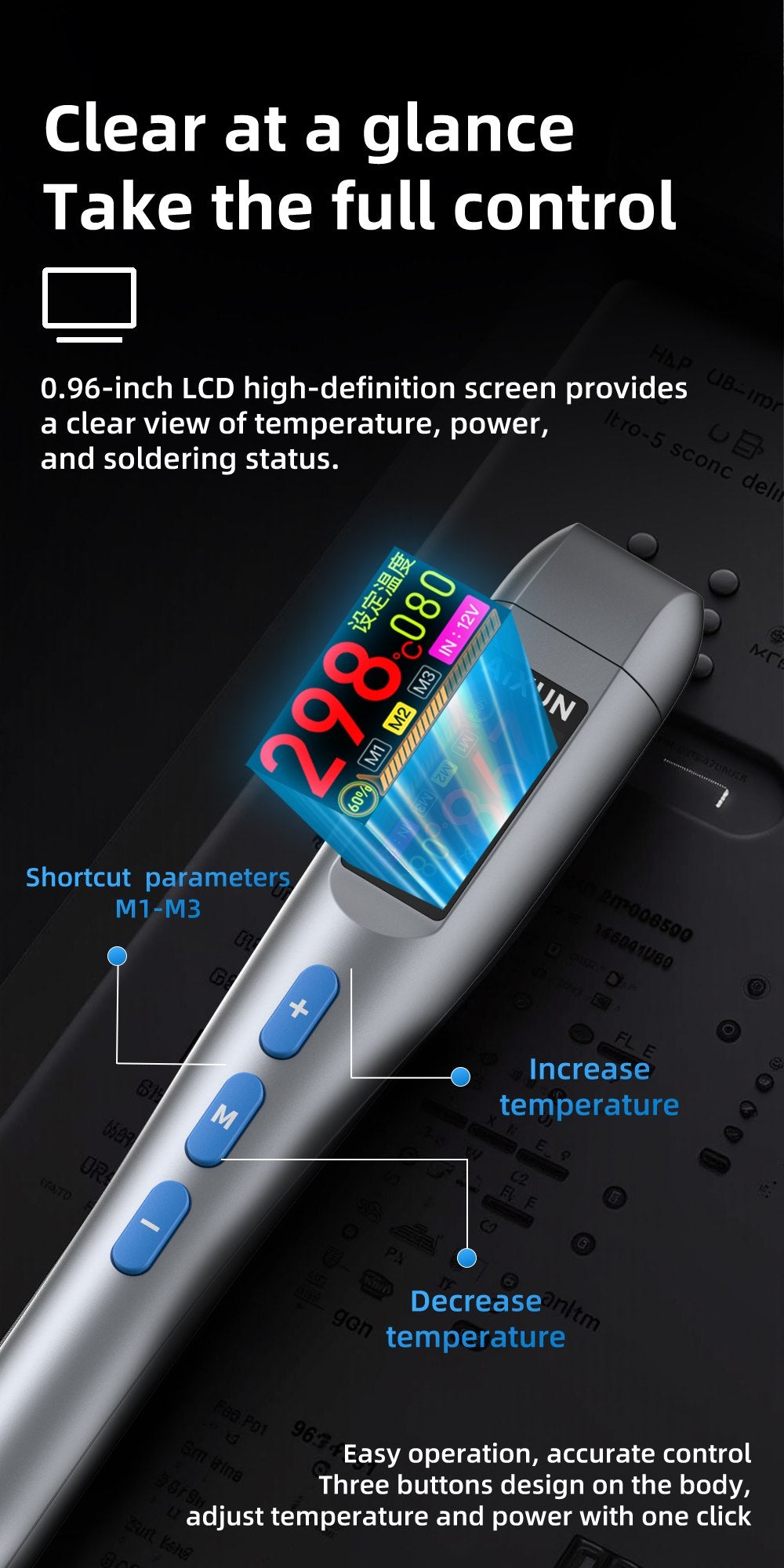 AiXun T208 – מלחם מיני חכם 80W עם מסך צבעוני ו-USB-C