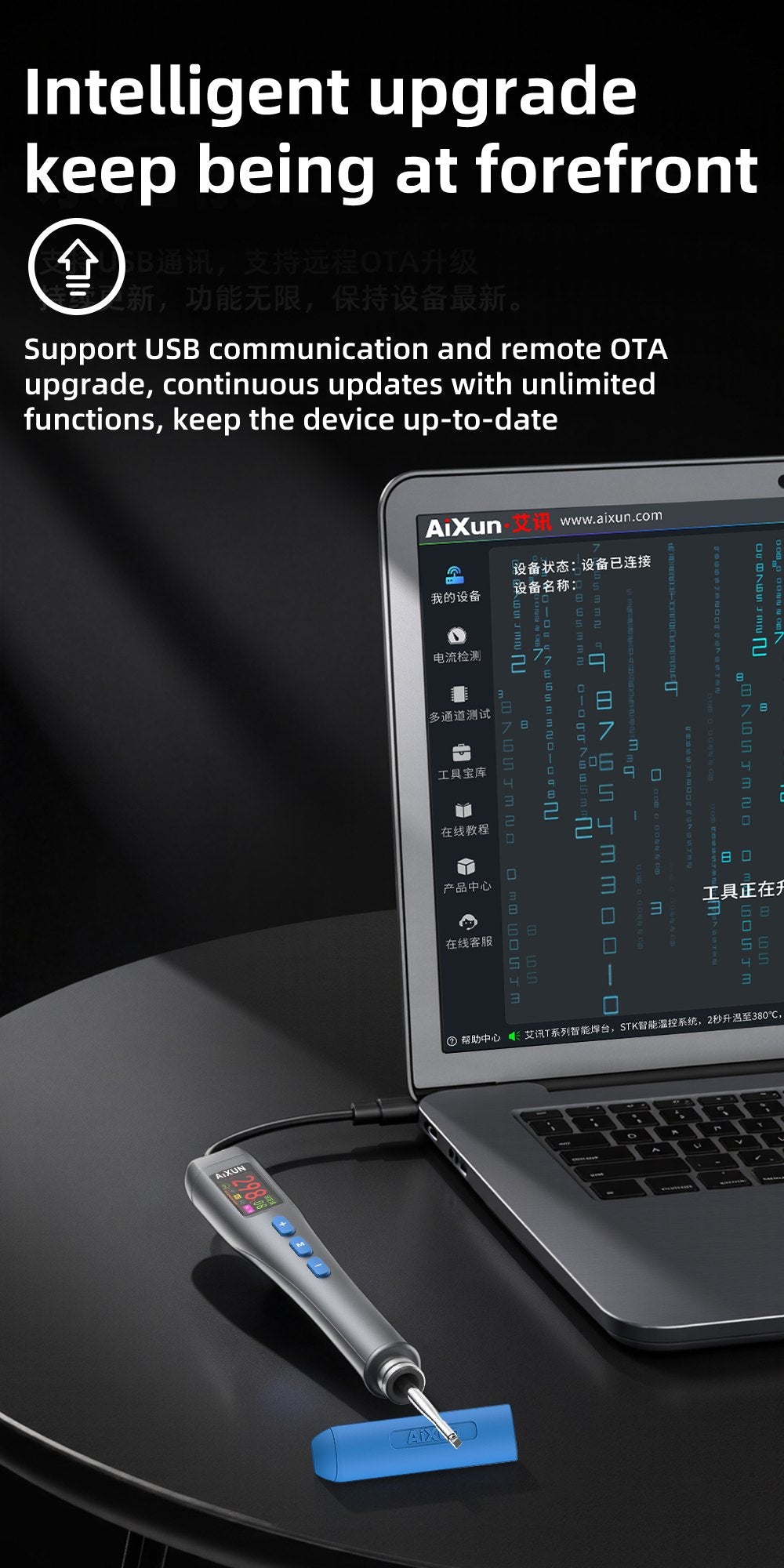 AiXun T208 – מלחם מיני חכם 80W עם מסך צבעוני ו-USB-C