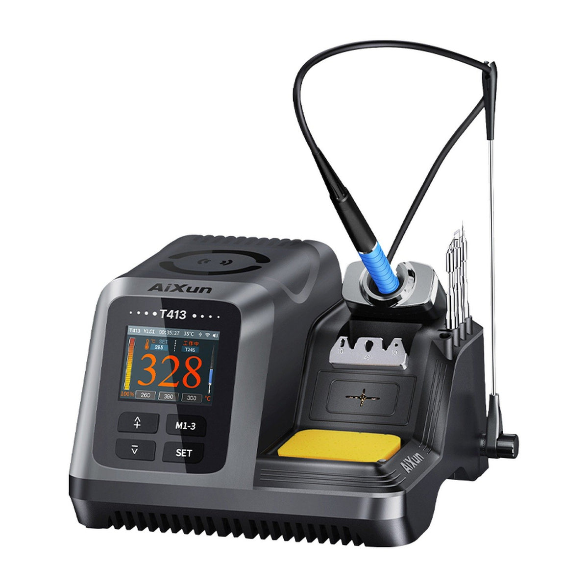 AiXun T413 – תחנת הלחמה חכמה משולבת 200W (ידית T245)