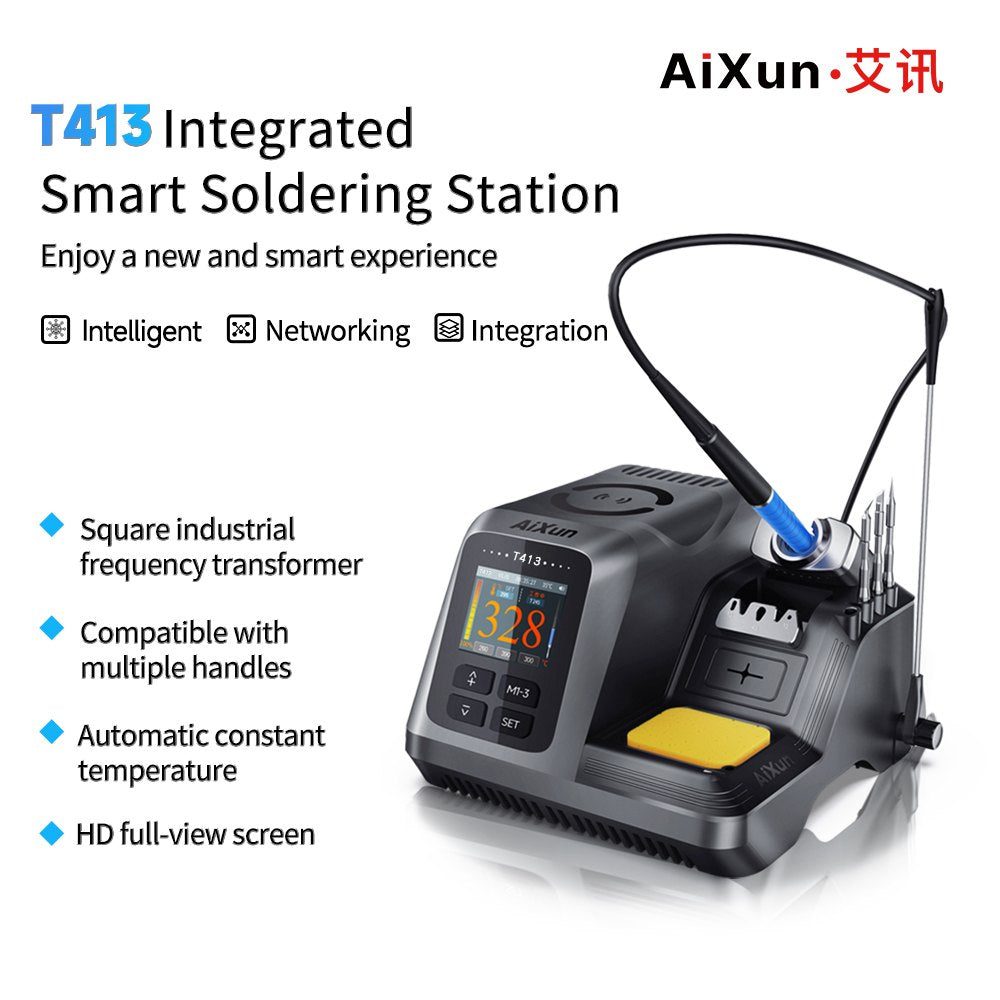 AiXun T413 – תחנת הלחמה חכמה משולבת 200W (ידית T245)